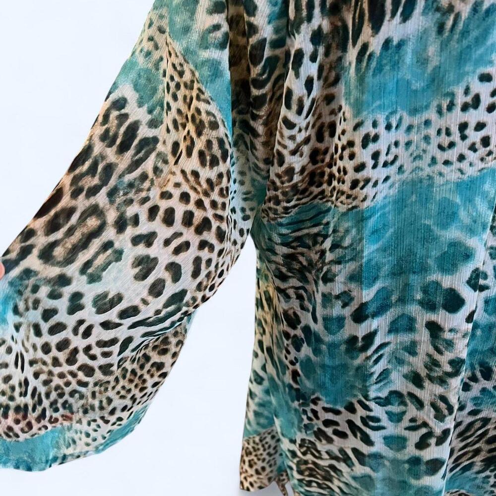 Zac & Rachel glam fairy leopard print blouse Size Large NWOT - Picture 5 of 7